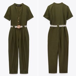Zara Green Jumpsuit with Belt